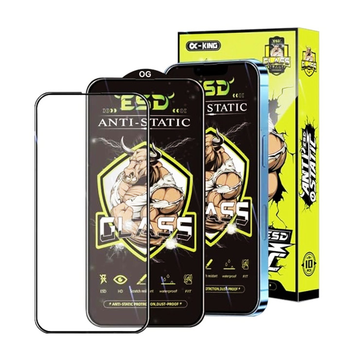 Folie sticla Apple iPhone 14, Full Glue Bull Antistatic, ESD, margini negre — varianta 2