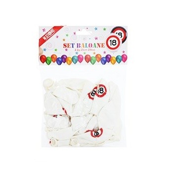 Balon jumbo majorat, 45 cm, 10g, numarul 18, alb — varianta 2