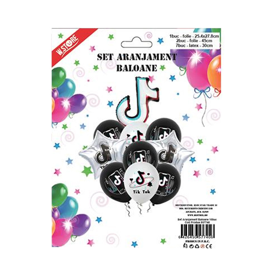 Set 10 baloane model "Tik-Tok" — varianta 2