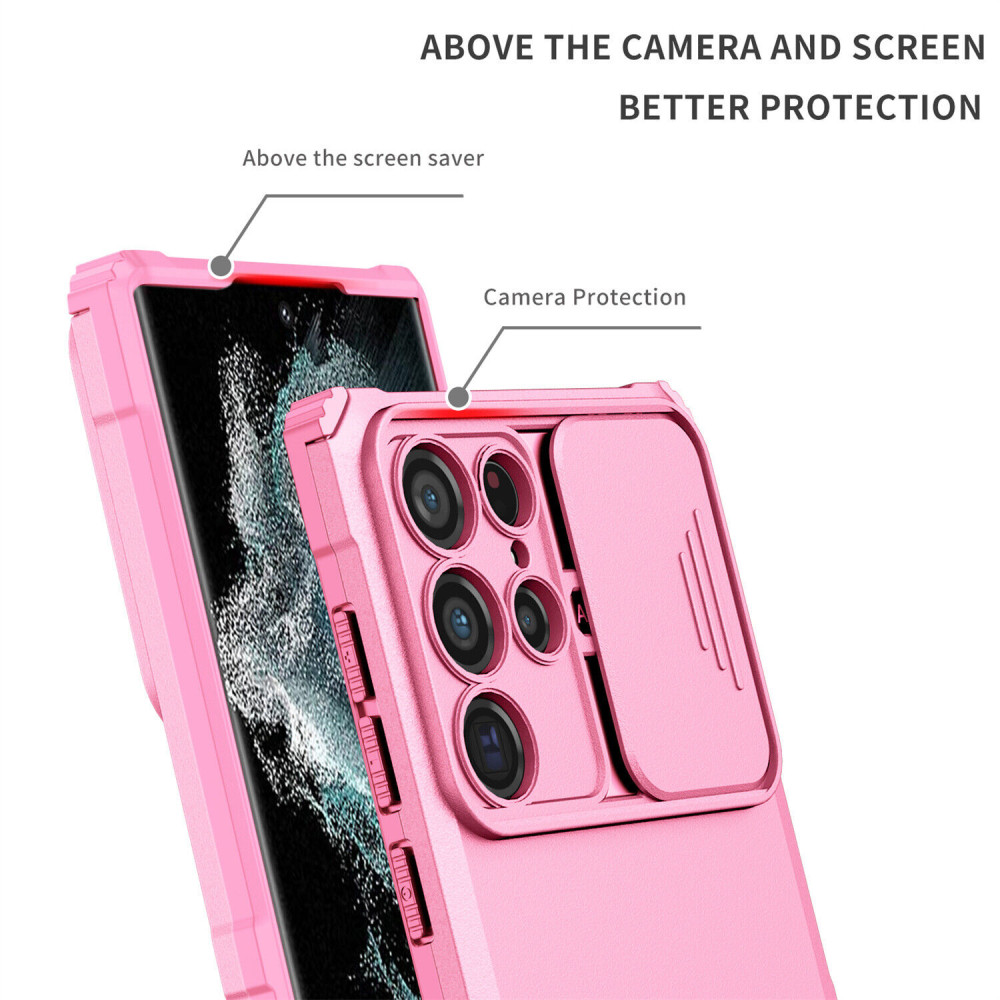 Husa Samsung Galaxy A53 5G, Defender Camshield, stand expunere, protectie camera, roz — 2