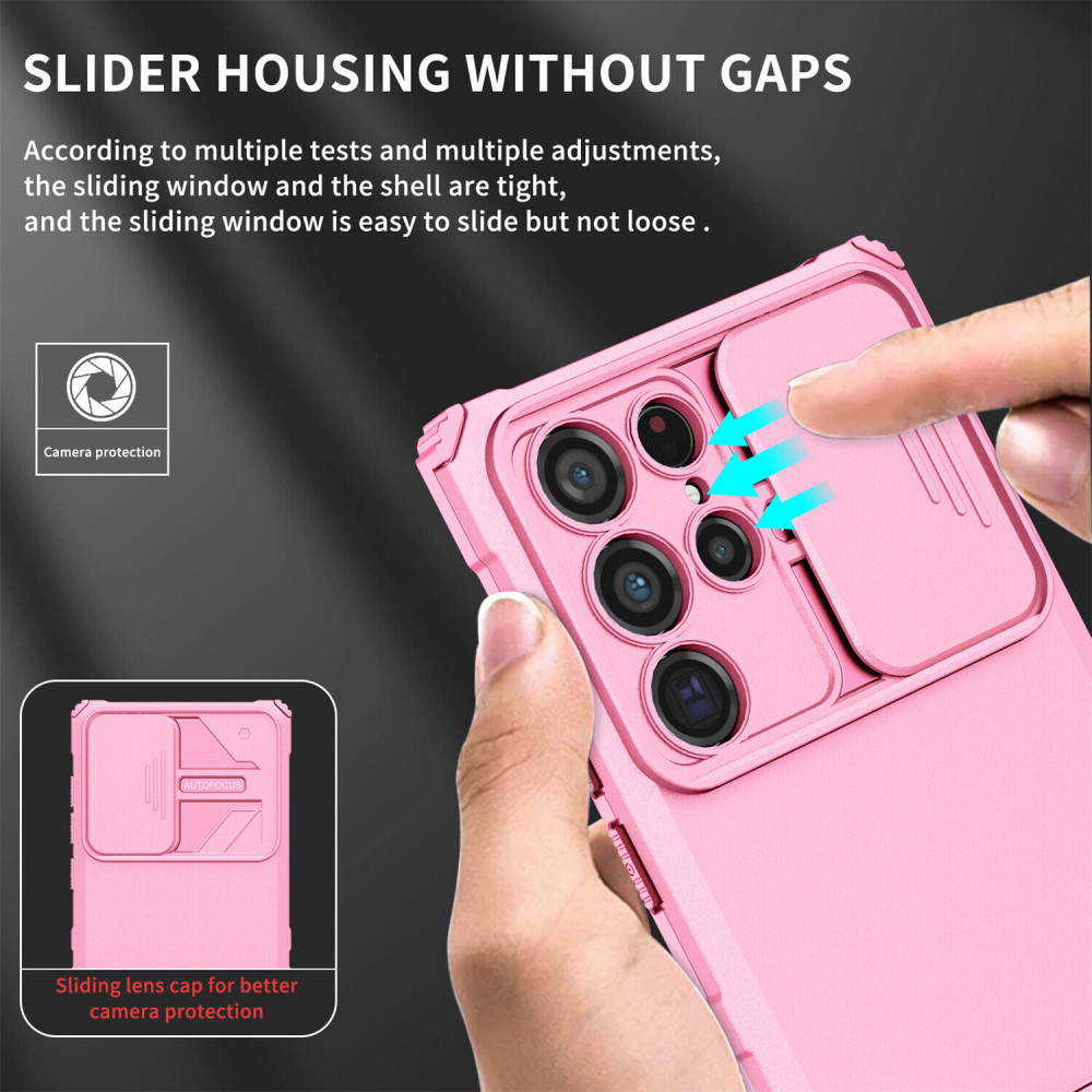 Husa Samsung Galaxy A53 5G, Defender Camshield, stand expunere, protectie camera, roz — 3