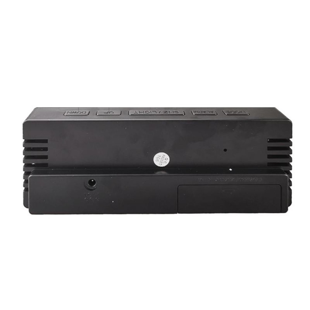 Ceas de masa digital LED DS-3806C, carcasa neagra si afisaj multicolor — varianta 4