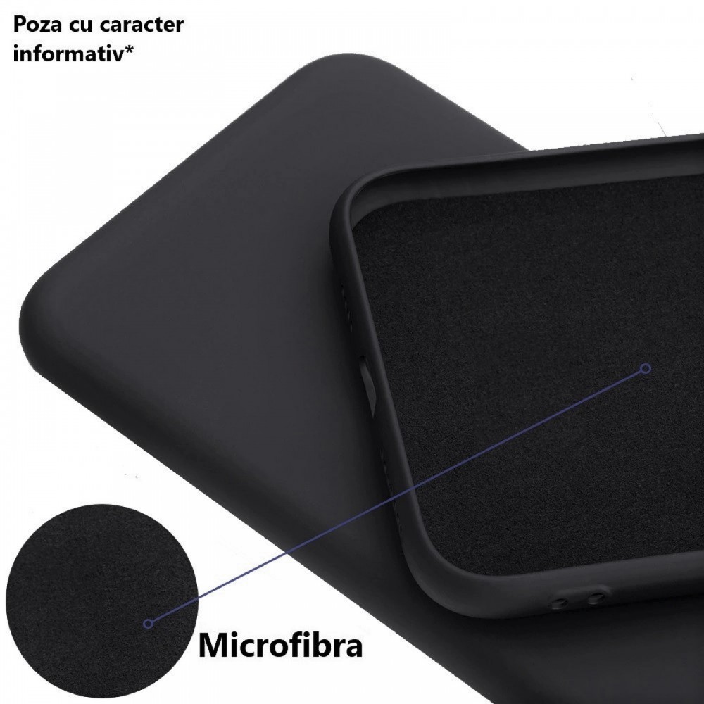 Husa Samsung Galaxy A12, Luxury Silicone, catifea in interior, neagra — varianta 2