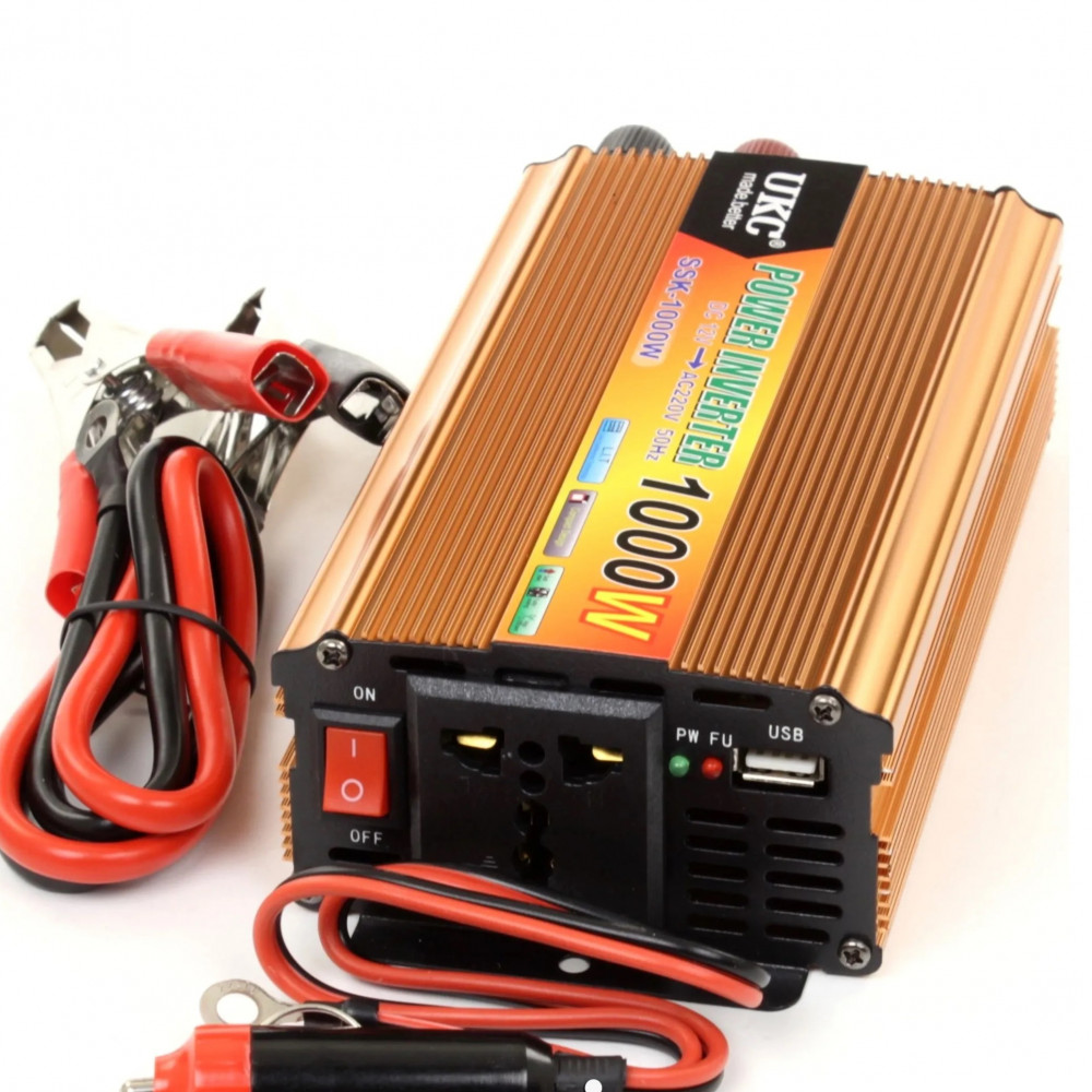 Invertor auto UKC SSK-1000W, 12V/220V, port USB 5V, putere 1000W — varianta 2
