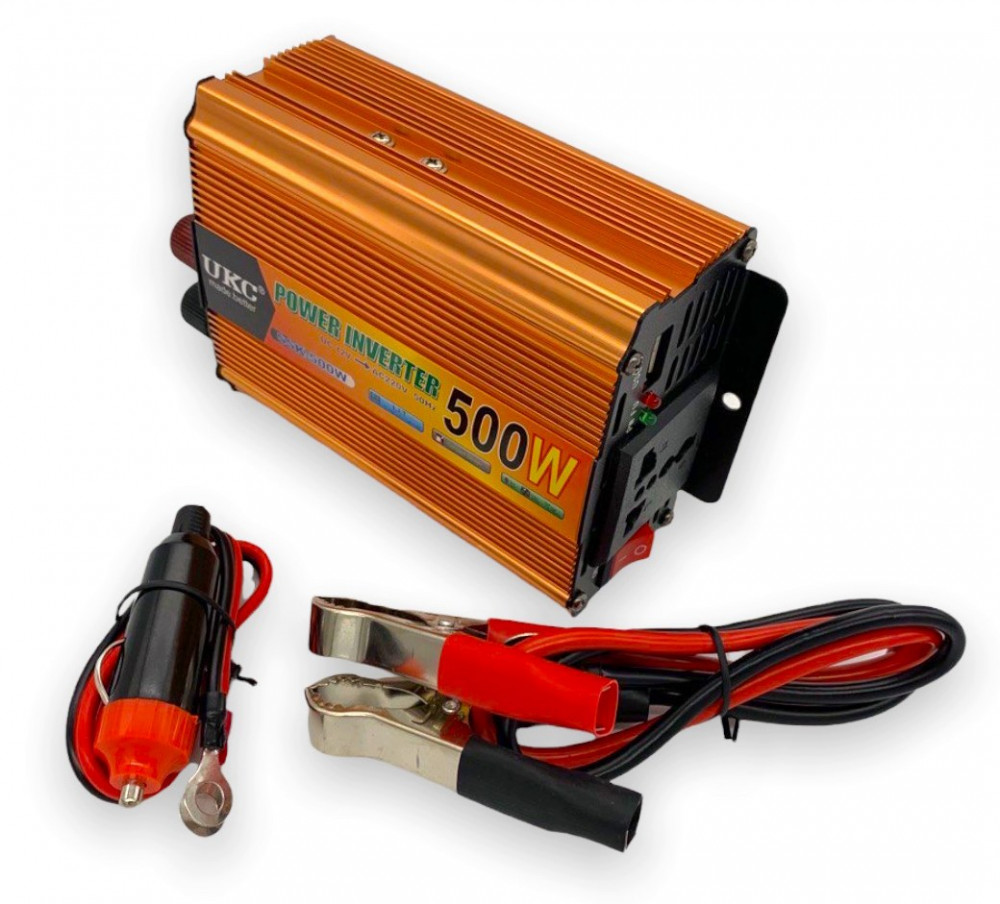 Invertor auto UKC SSK-500W, 12V/220V, port USB 5V, putere 500W — varianta 3
