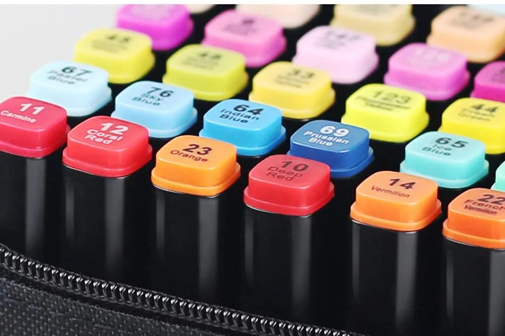 Set 80 markere cu doua capete Touch, suport si geanta depozitare incluse — varianta 2
