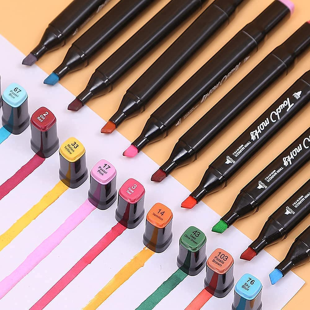 Set 80 markere cu doua capete Touch, suport si geanta depozitare incluse — varianta 3