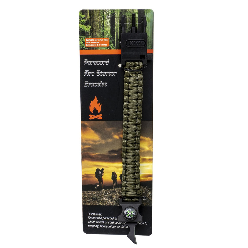 Bratara din snur tip Surviver Paracord, cu fluier, cutit, busola si amnar, diverse culori — varianta 3