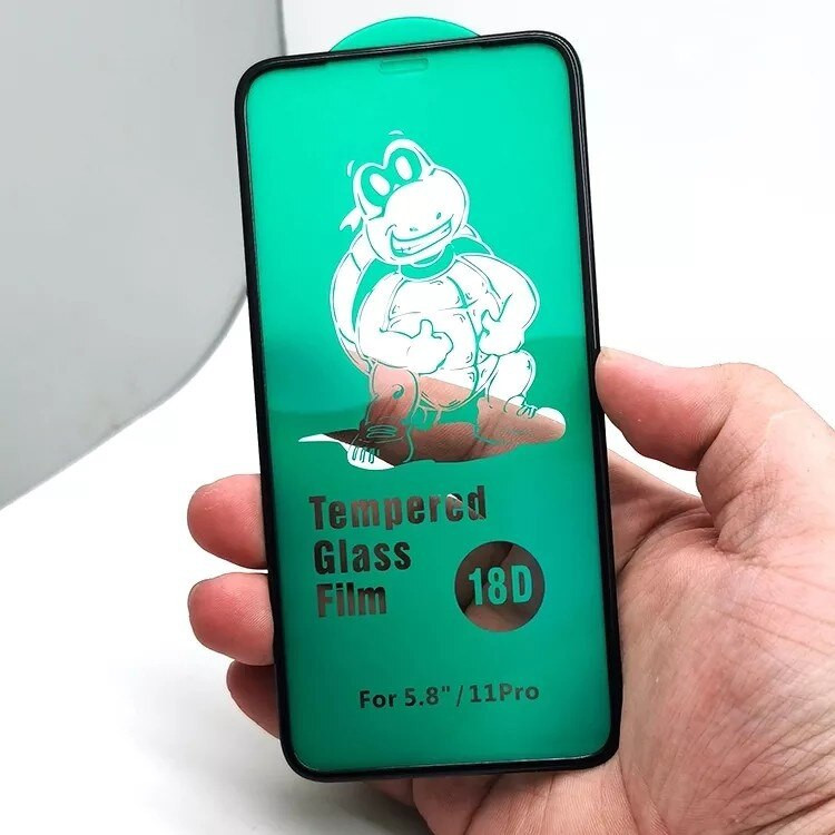 Folie de sticla Full Glue 18D pentru iPhone 11 / iPhone XR, margini in relief, negre — varianta 3
