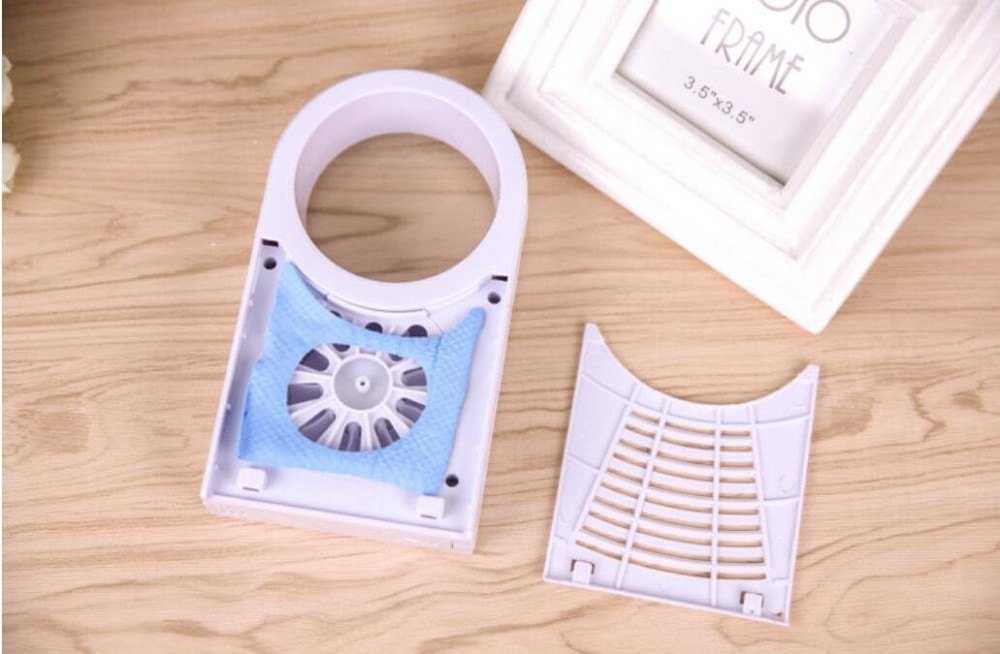 Mini ventilator portabil fara elice, alimentare USB sau baterii, alb/verde — varianta 3