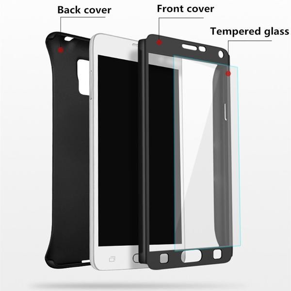 Husă Full Cover 360° pentru Huawei P Smart (față + spate + sticlă), neagra — varianta 4