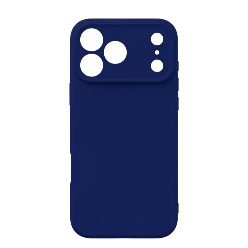 Husa Apple iPhone 17 Pro Max, Luxury Silicone, protectie camera, catifea in interior, albastru inchis — varianta 2