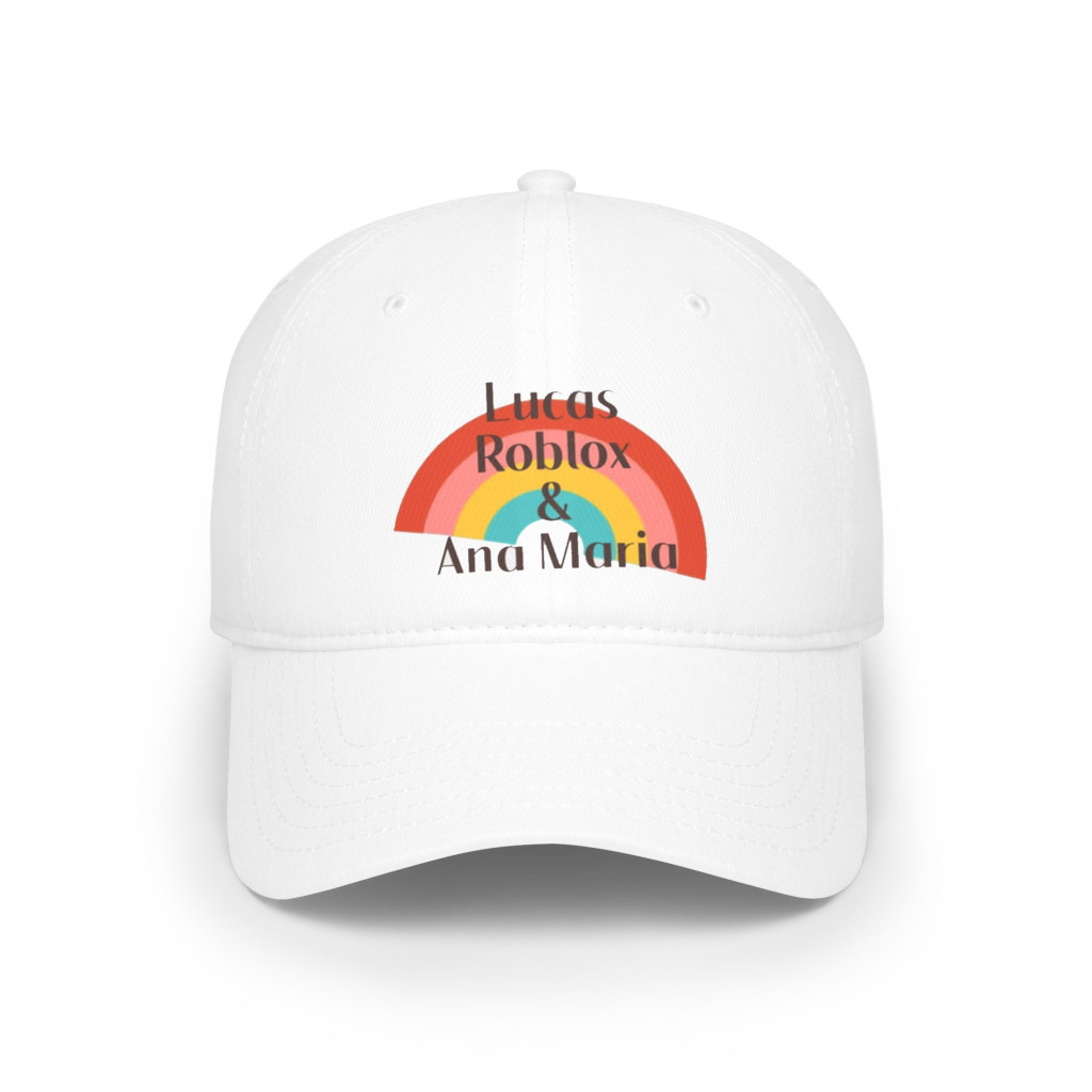Sapca alba personalizata logo Ana si Lucas — varianta 2