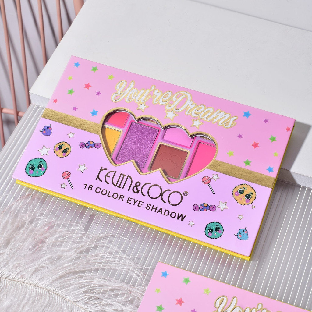Paleta de machiaj KEVIN & COCO, Candy Star, fard de pleoape, 18 culori, 19.3 x 12 x 1.4 cm — 4