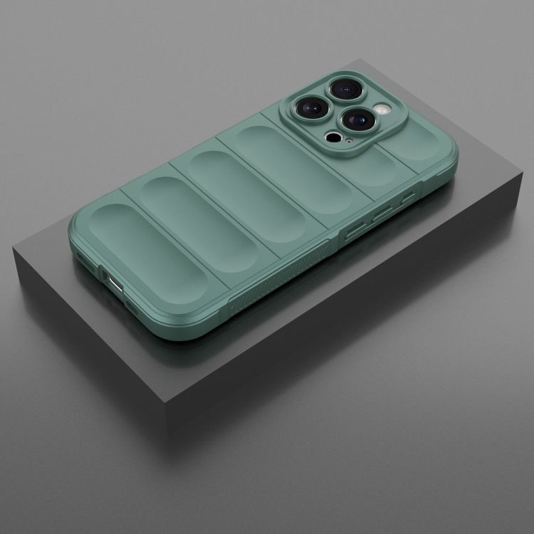 Husa Apple iPhone 16 Pro Max, Wave Silicone, protectie camera, catifea in interior, deep green — varianta 2
