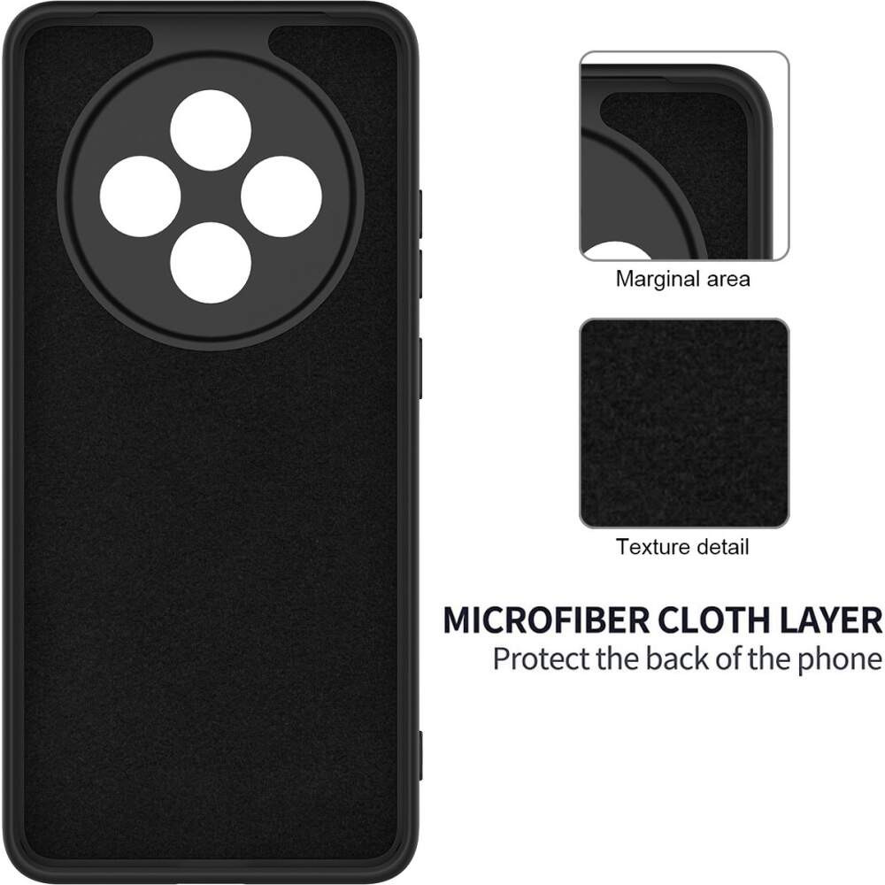 Husa protectie Oppo Reno 12F 5G, Luxury Silicone, catifea in interior, protectie camere, neagra — 2