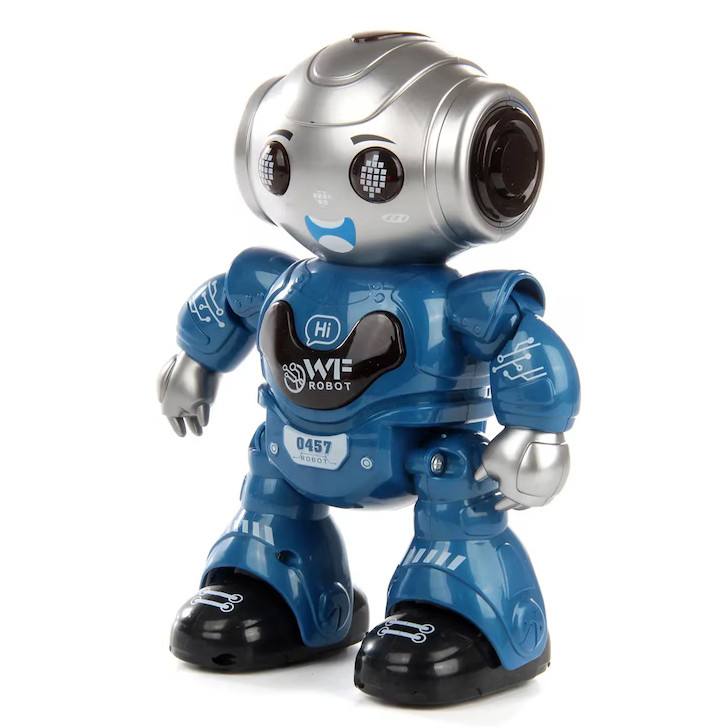 Jucarie interactiva Robot inteligent cu telecomanda, functii multiple, lumini LED, melodii si dansuri, 22 cm x 16 cm x 9 cm, albastru-gri — 2