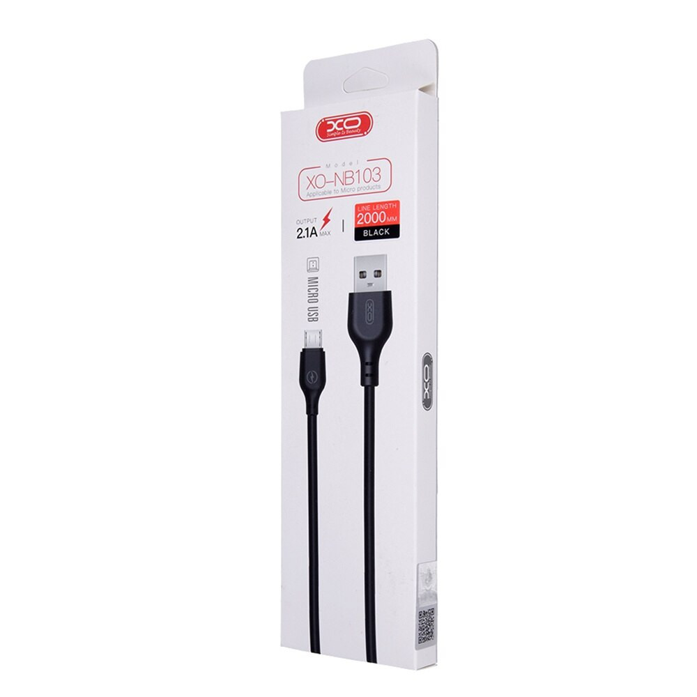 Cablu de date si incarcare XO NB103, USB to Type C, 2 metri, 2.1A, negru — varianta 2