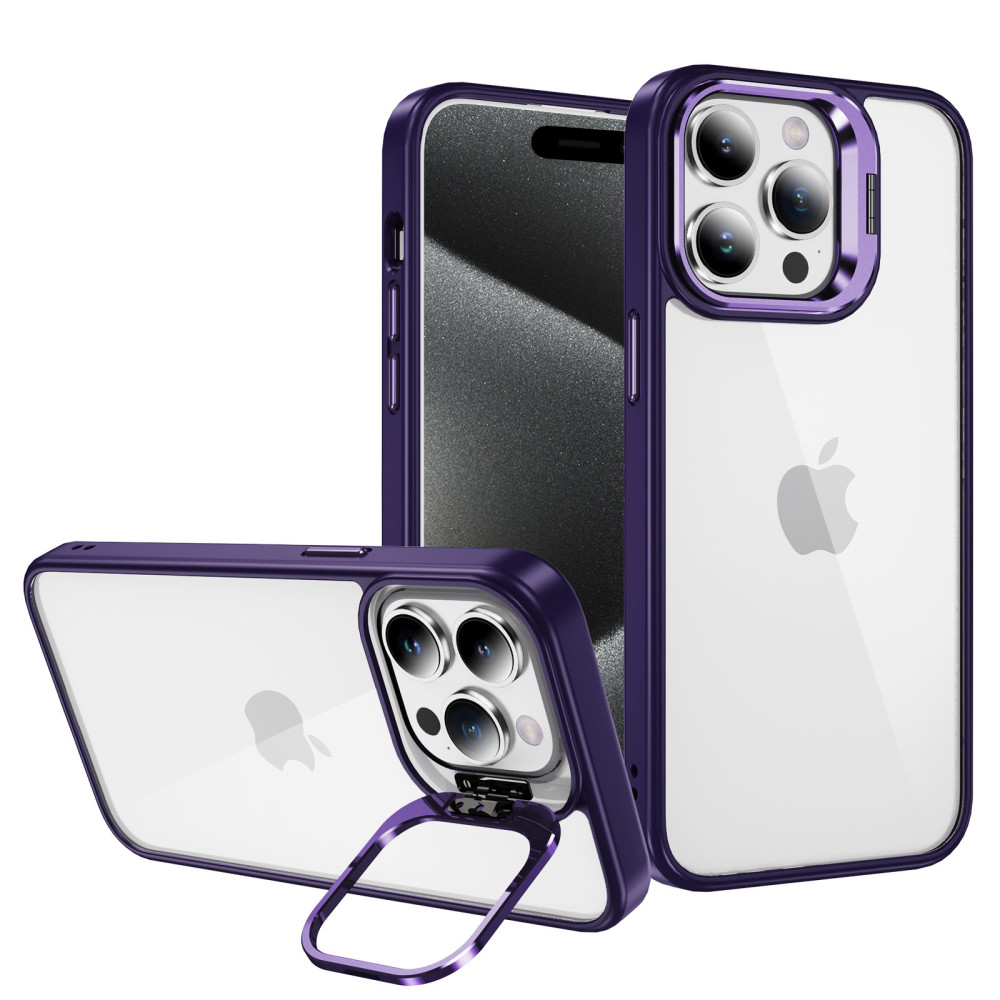 Husa Apple iPhone 13 Pro, Bracket Luxury, geamuri protectie camere, functie stand, mov — 5