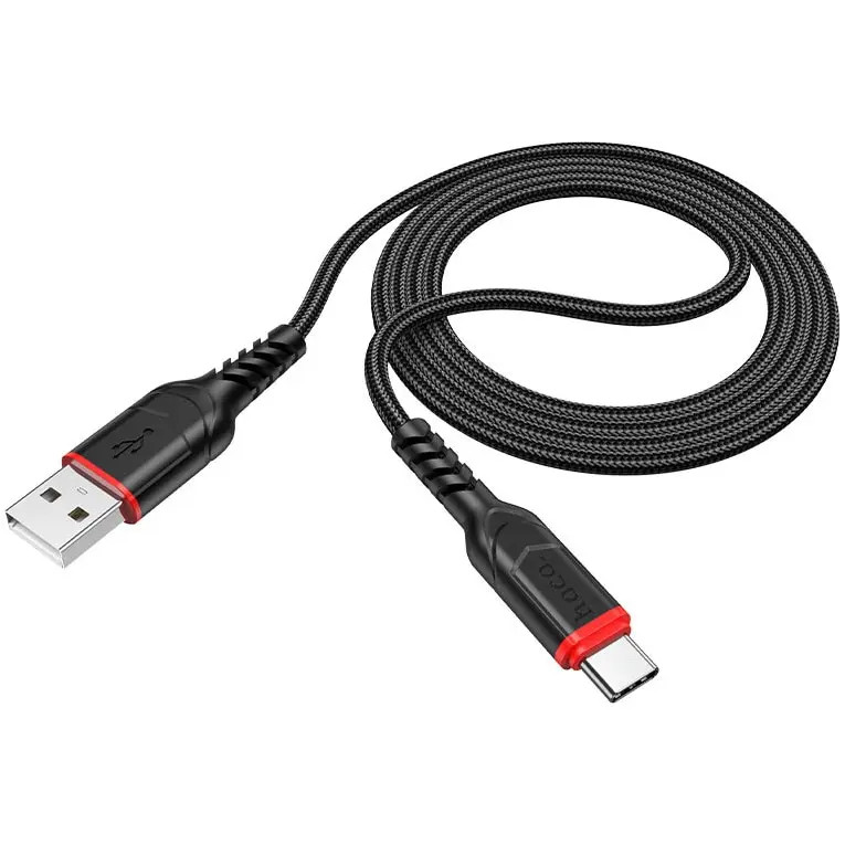 Cablu de date si incarcare Hoco X59, USB to Type-C, 3A, 1 metru, negru — 2