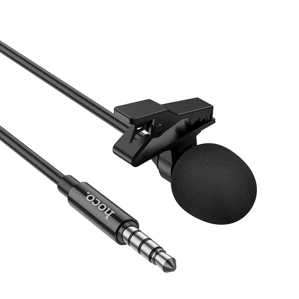 Microfon tip lavaliera cu clips HOCO L14, conector jack 3.5 mm, 2 metri, negru — varianta 3