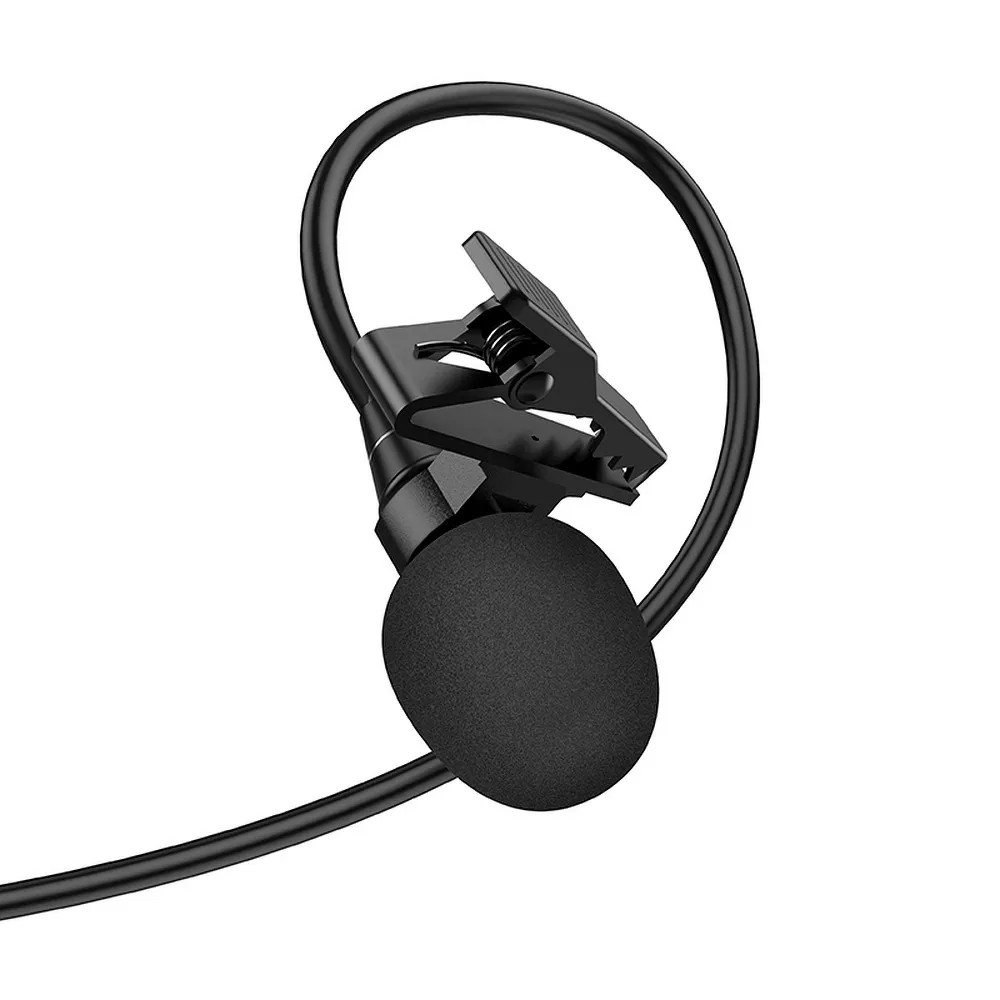 Microfon tip lavaliera cu clips HOCO L14, conector jack 3.5 mm, 2 metri, negru — varianta 4