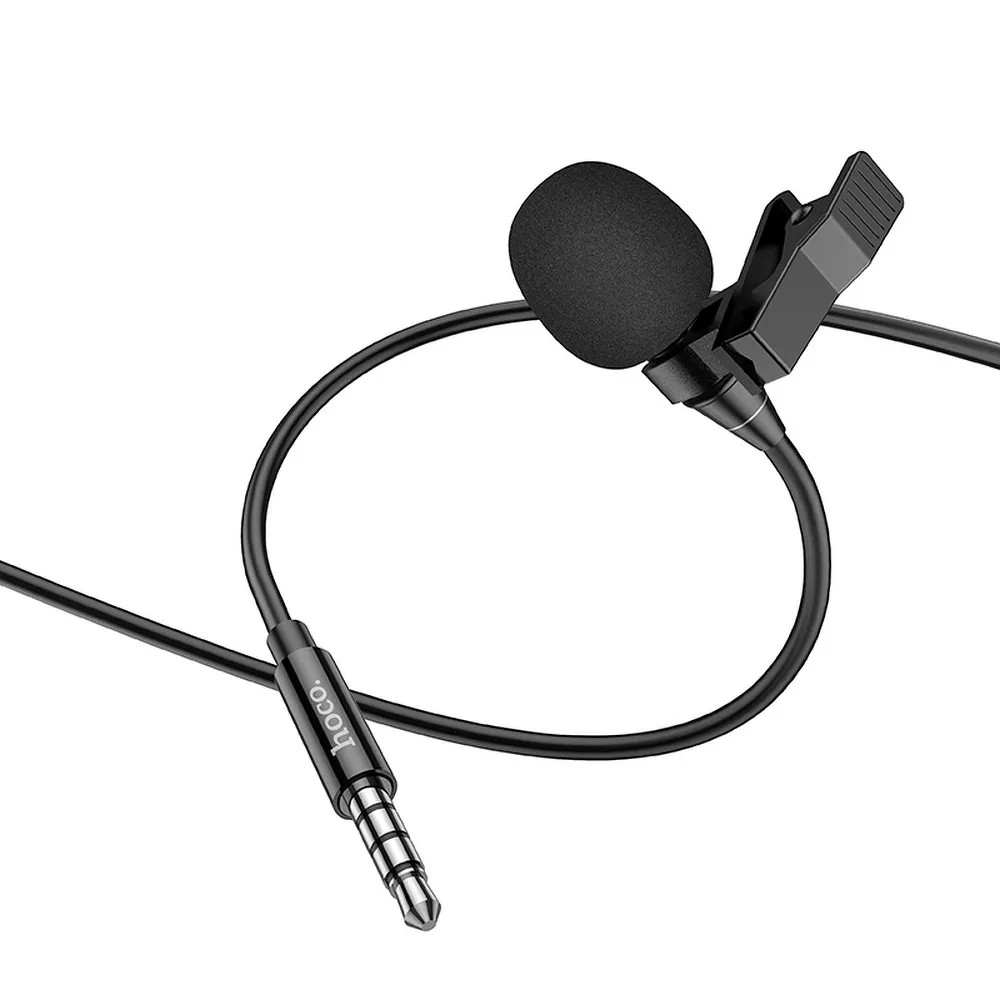 Microfon tip lavaliera cu clips HOCO L14, conector jack 3.5 mm, 2 metri, negru — varianta 5