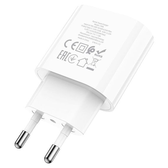 Incarcator casa Hoco C94A, 1 x USB-C PD 20W/3A, incarcare rapida, alb — 4