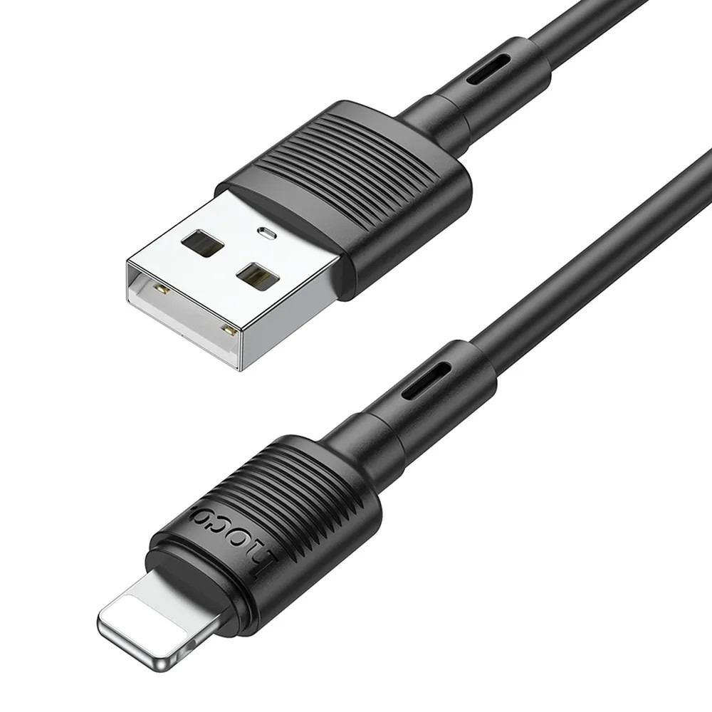 Cablu de date si incarcare Hoco X83, USB to Lightning, 2.4A, 1 metru, negru — 2