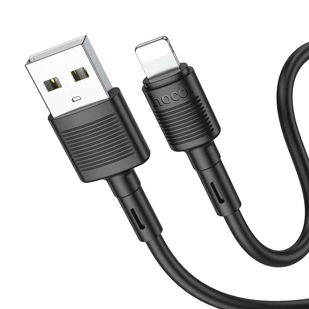 Cablu de date si incarcare Hoco X83, USB to Lightning, 2.4A, 1 metru, negru — 3