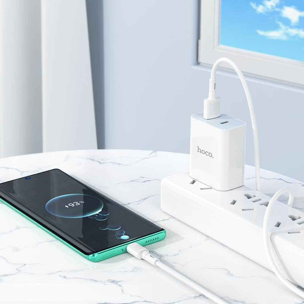 Cablu date si Incarcare Hoco X83, USB to Type-C (USB-C), 1 metru, 60W/3A, alb — varianta 4
