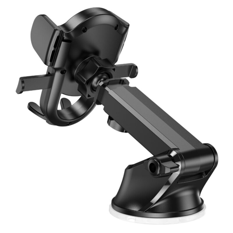 Suport auto Hoco H5, cleme laterale, montaj bord, multiangle, autolock, negru — varianta 4