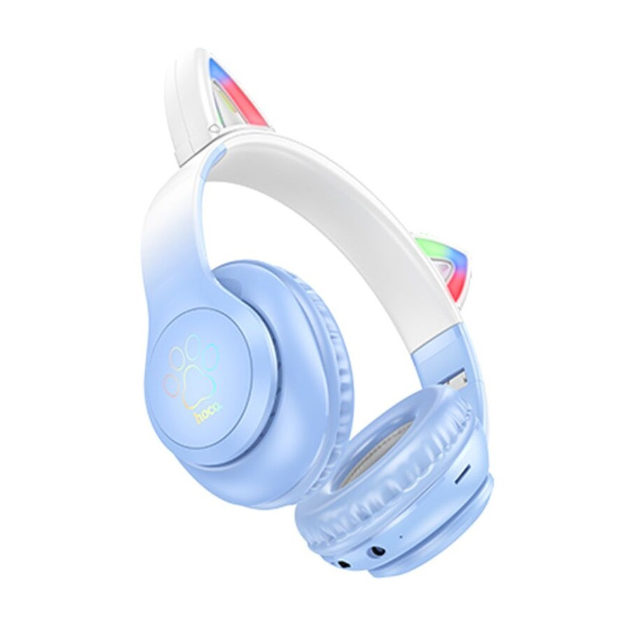 Casti Wireless Hoco W42, Over Ear, BT 5.3, 180h StandBy, 400 mAh, Kids, Crystal Blue — 2