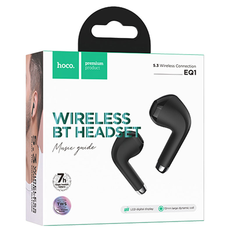 Casti Wireless Hoco EQ1 TWS, Bluetooth 5.3, LED Digital Display, negre — varianta 4