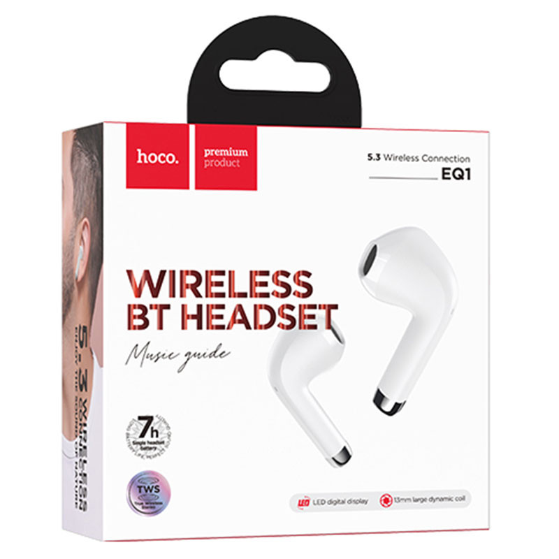 Casti Wireless Hoco EQ1 TWS, Bluetooth 5.3, LED Digital Display, albe — varianta 5