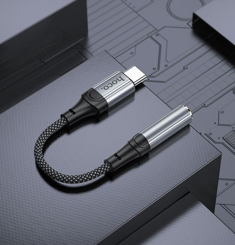 Cablu adaptor Type-C / USB-C Hoco LS36, audio, 12 cm, negru — varianta 4