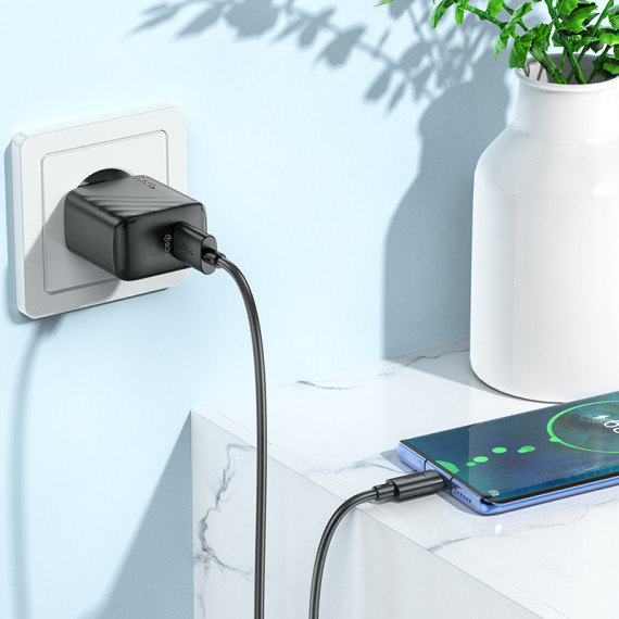 Incarcator casa Hoco CS21A, port USB Qualcomm 3.0 Quick Charge, 18W, negru — varianta 5
