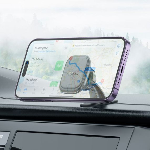 Suport auto magnetic Hoco H30, rotire la 360 de grade, prindere adeziva, negru — 5