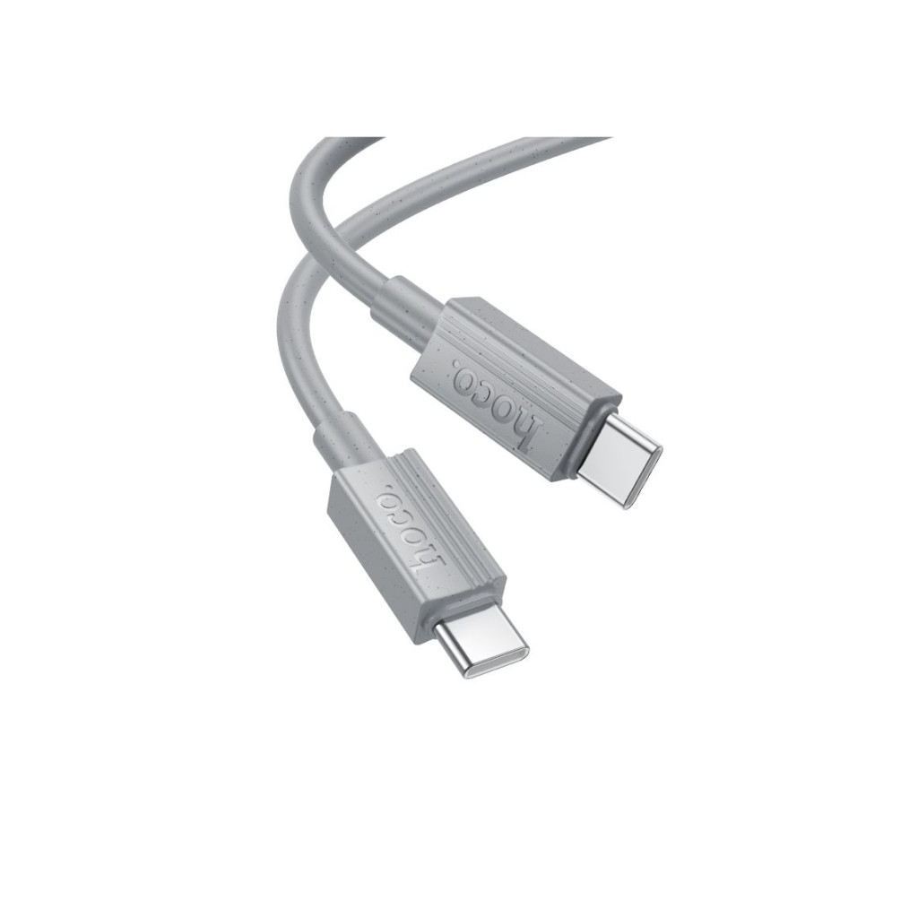 Cablu de date si incarcare Hoco X107, Type-C to Type-C, PD60W, QC3.0, 3A, 1 m, incarcare rapida, gri — varianta 2