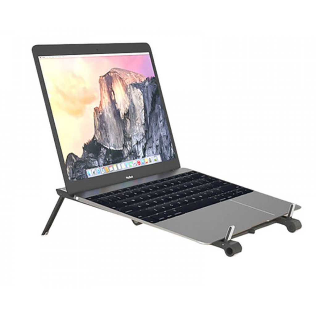 Suport/stand de birou Andowl Q-ZJ009, pentru laptop, tableta, telefon, pliabil, reglabil, negru — 5