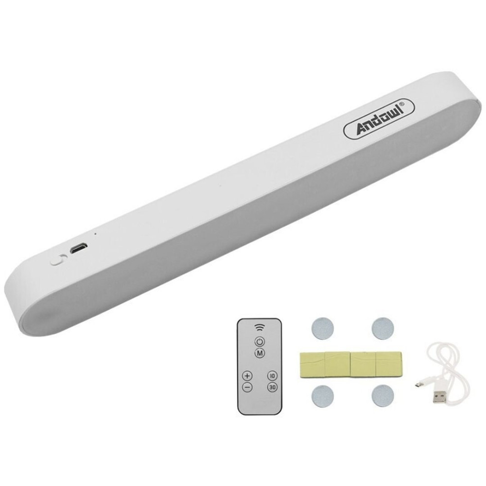 Lampa LED Andowl Q-CX6000K, 20 LED-uri, telecomanda, 20W, senzor, ON/OFF, acumulator, alimentare USB, alba — varianta 2