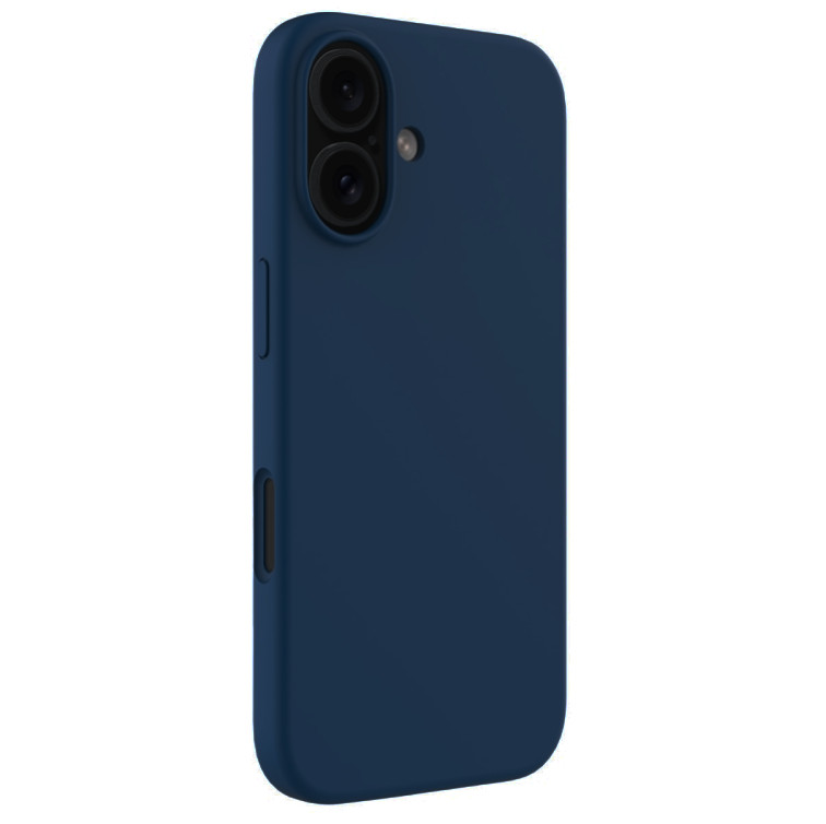 Husa Apple iPhone 16 Plus, Luxury Silicone, catifea in interior, albastru inchis — varianta 2