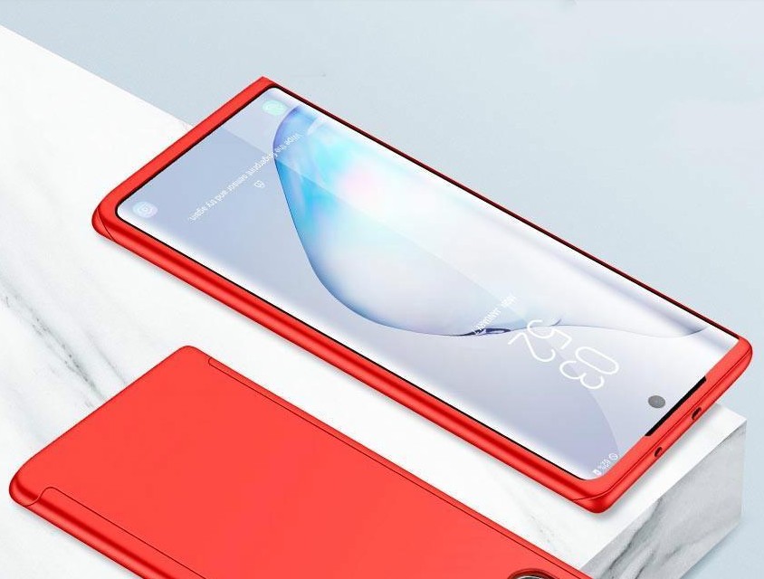 Husă Full Cover 360° pentru Samsung Galaxy Note 20 (față + spate + sticlă), rosie — varianta 2