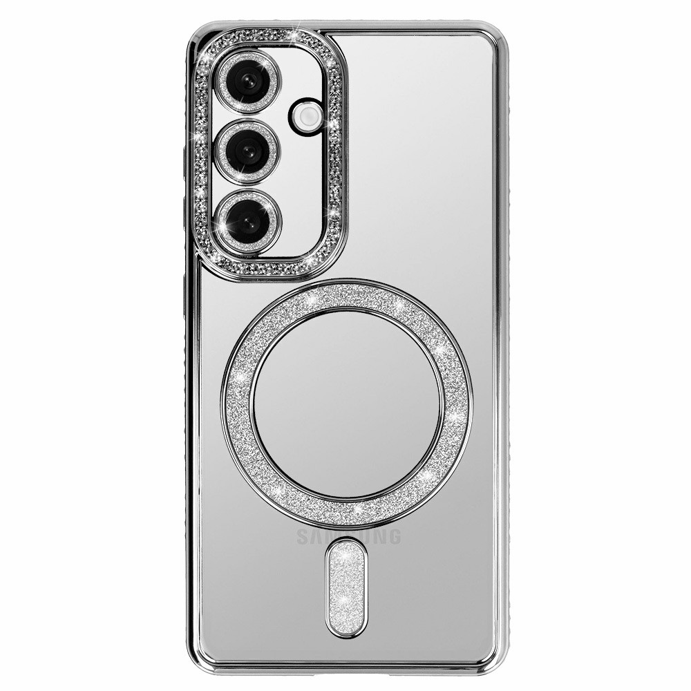 Husa Samsung Galaxy A36, Electroplating Bling Magsafe, protectie camera, argintie — varianta 2