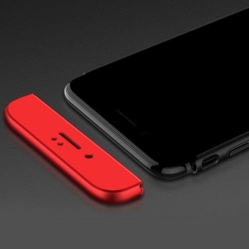 Husa Full cover GKK (fata + spate) pentru Xiaomi Mi8 SE, negru cu rosu — varianta 2