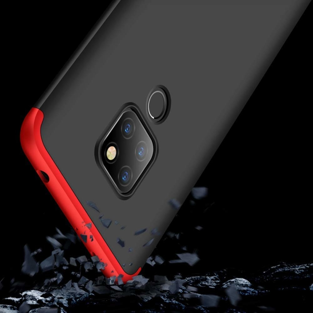 Husa Full cover GKK (fata + spate) pentru Huawei Mate 20, neagra/rosie — varianta 3