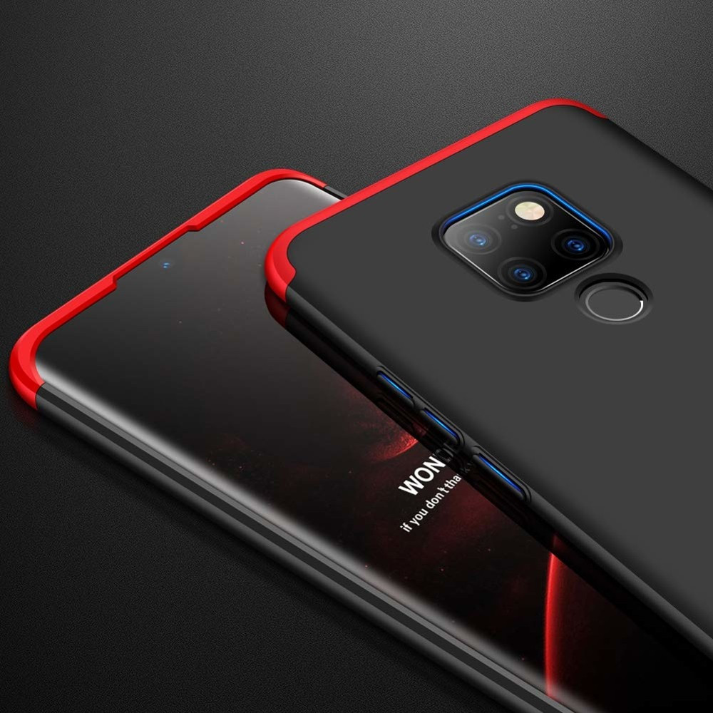 Husa Full cover GKK (fata + spate) pentru Huawei Mate 20, neagra/rosie — varianta 4