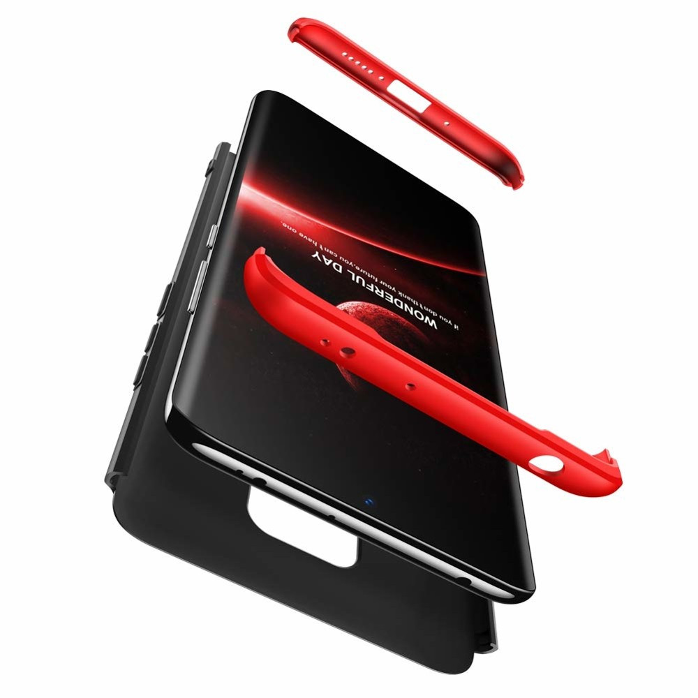 Husa Full cover GKK (fata + spate) pentru Huawei Mate 20, neagra/rosie — varianta 5