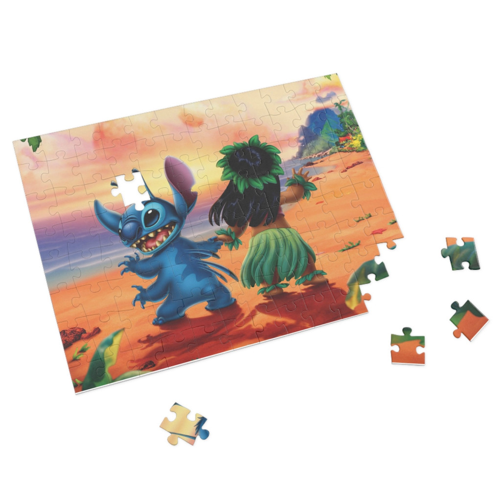 Puzzle 80 piese, 20 x 15 cm, personaje Lilo and Stitch, model 6 — varianta 2