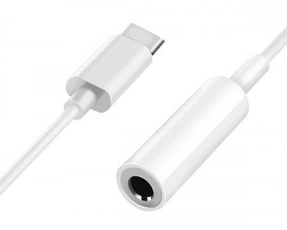 Cablu adaptor Type C to jack 3.5 mm, alb — varianta 2
